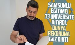 Samsunlu Alparslan Yüksel 13 üniversite bitirdi, dünya rekoruna göz dikti