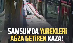 Samsun'da caddede yürekleri ağza getiren kaza!