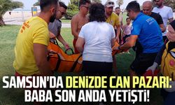 Samsun'da denizde can pazarı: Baba son anda yetişti!