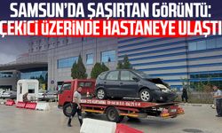 Samsun’da şaşırtan görüntü: Çekici üzerinde hastaneye ulaştı
