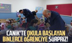 Canik'te okula başlayan binlerce öğrenciye sürpriz!