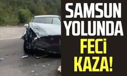 Samsun yolunda maddi hasarlı kaza