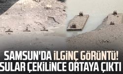 Samsun'da ilginç görüntü! Sular çekilince ortaya çıktı