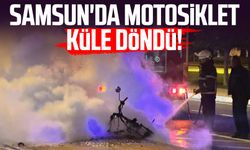 Samsun'da motosiklet küle döndü!