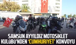 Samsun Ayyıldız Motosiklet Kulübü'nden 'Cumhuriyet' konvoyu