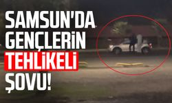 Samsun'da gençlerin tehlikeli şovu!