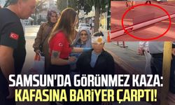 Samsun'da görünmez kaza: Kafasına bariyer çarptı!