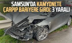 Samsun'da kamyonete çarpıp bariyere girdi: 3 yaralı