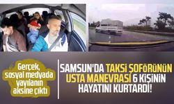 Samsun'da taksi şoförünün ustaca manevrası 6 canı kurtardı