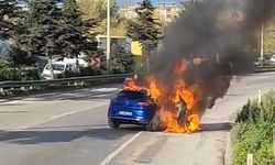 Samsunsporlu Musaba’nın otomobili alev alev yandı, futbolcu yara almadan kurtuldu