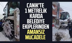 Canik'te karla mücadele vatandaş kamerasında