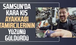 Samsun'da kara kış ayakkabı tamircilerinin yüzünü güldürdü
