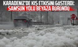Karadeniz’de kış etkisini gösterdi: Samsun yolu beyaza büründü