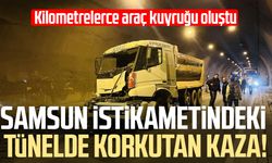 Samsun istikametindeki tünelde korkutan kaza!