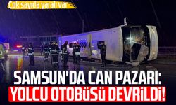 Samsun'da can pazarı: Yolcu otobüsü devrildi!