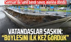 Karadeniz'de dev dalgalar sahili yıktı geçti