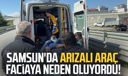 Samsun'da tamire götürülen araç kaza yaptı: 1 yaralı