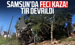 Çay yüklü tır devrildi: 1 yaralı
