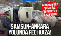 Almanya'dan Türkmenistan'a giden tır Samsun'da devrildi: 1 yaralı