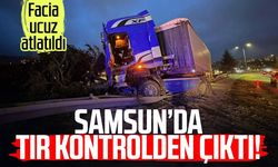Samsun'da tır devrildi: 1 yaralı