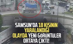 Samsun'da 18 kişinin yaralandığı feci kaza görüntülendi