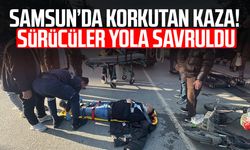 Samsun'da motosiklet ile elektrikli scooter çarpıştı: 2 yaralı