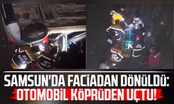 Samsun'da otomobil köprüden dere yatağına uçtu: 2 yaralı