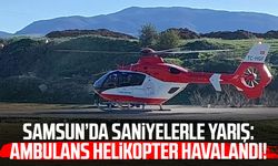 Ambulans helikopter kalp krizi geçiren hasta için havalandı