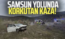 Samsun yolunda korkutan kaza! Araç kanala uçtu