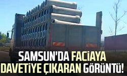 Tır üzerinde önlem alınmadan taşınan beton borular tehlike oluşturdu