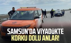 Viyadükte bayrak sallayan karayolları çalışanına otomobil çarptı