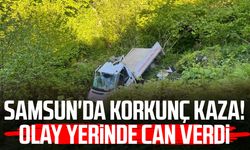 Samsun'da kereste yüklü kamyonet dere yatağına devrildi: 1 ölü, 2 yaralı