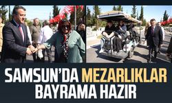 Samsun’da mezarlıklar bayrama hazır