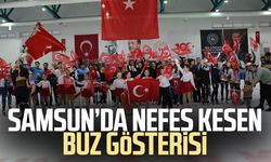 Samsun’da nefes kesen buz gösterisi