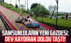 Kurban Bayramı'nda aileler 155 metrelik dev kaydırağa akın etti