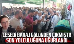 Derbent Barajı'nda ölü bulunan 2 çocuk annesi kadın, son yolculuğuna uğurlandı