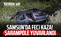 Kontrolden çıkan araç şarampole yuvarlandı: 2 yaralı