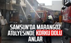 Samsun'da 3 katlı marangoz atölyesi alevlere teslim oldu
