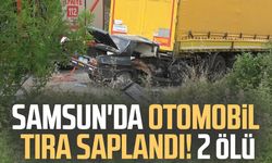 Samsun'da park halindeki tıra çarpan otomobilde 2 kişi hayatını kaybetti