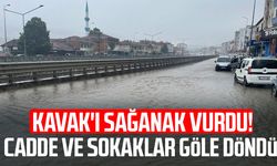 Kavak'ta sağanak yağış etkili oldu: Yollar göle döndü