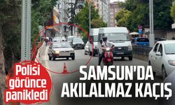 Samsun'da trafikte akılalmaz kaçış