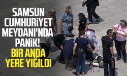 Samsun'da sıcaktan bayılan kadının yardımına vatandaşlar ve polisler koştu
