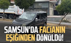 Freni boşalan hafif ticari araç 2 metreden yola düştü
