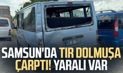 Samsun'da tırın çarptığı dolmuşun sürücüsü yaralandı