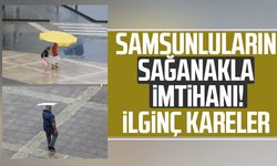 Samsun'da sağanak yağış manzaraları