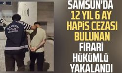 Samsun'da 12 yıl 6 ay hapis cezası bulunan firari hükümlü yakalandı