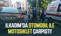 Otomobille motosiklet çarpıştı: 1 yaralı