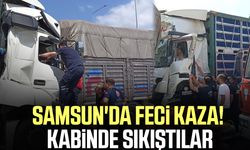 Tavuk yüklü tır, önündeki kamyona çarptı: 2 yaralı