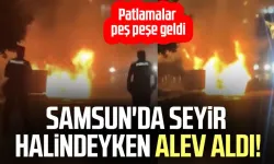 Samsun'da seyir halindeki otomobil alev topuna döndü
