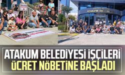 Atakum’da işçiler belediye önünde nöbette